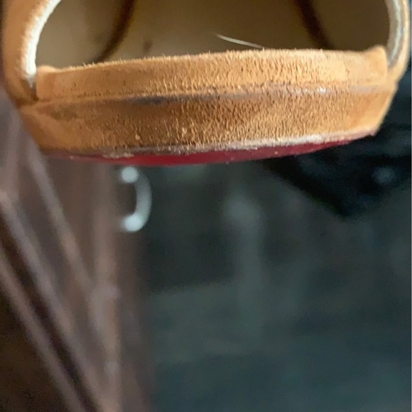 Gently used Christian Louboutin Otoka 120 peep-toe booties with fringe accent - Picture 6 of 8